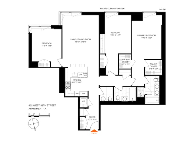 462 W 58th St Unit 1A, New York City, NY 10019 - view of layout
