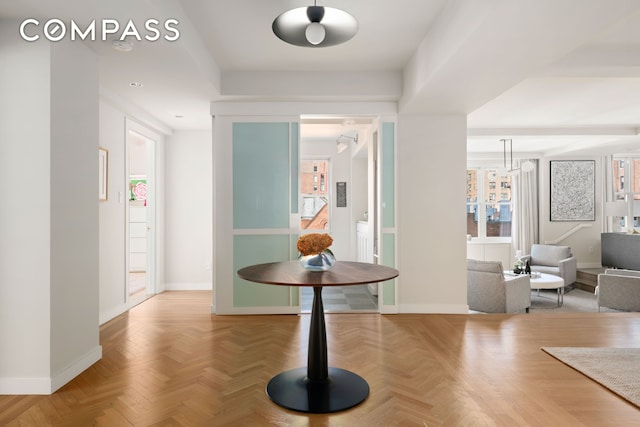 interior space with baseboards