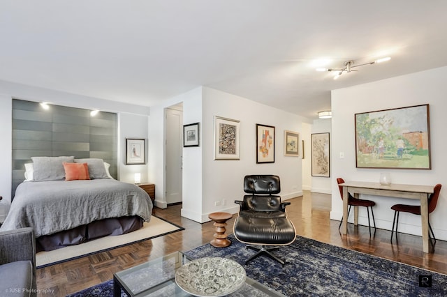 bedroom with baseboards