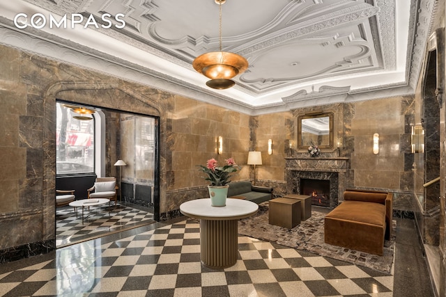 170 2nd Ave Unit 10E, New York City, NY 10003 - lobby featuring crown molding and tile walls