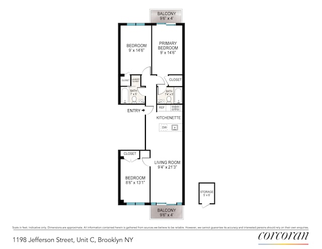 1198 Jefferson Ave Unit C, New York City, NY 11221 - room layout