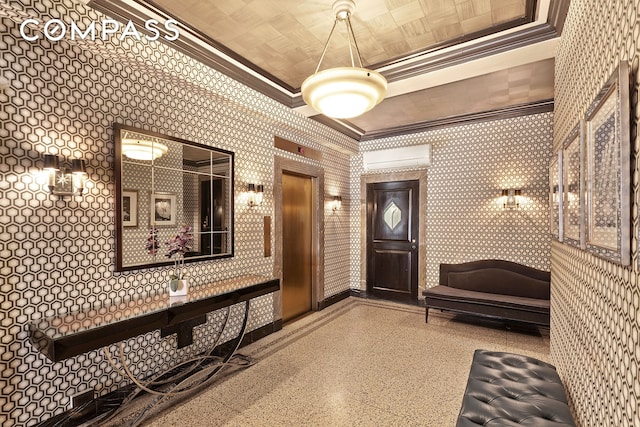 community lobby with crown molding