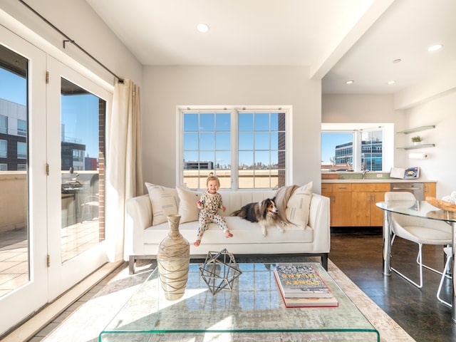 32-86 41st St Unit 5C, New York City, NY 11103 - living room featuring recessed lighting