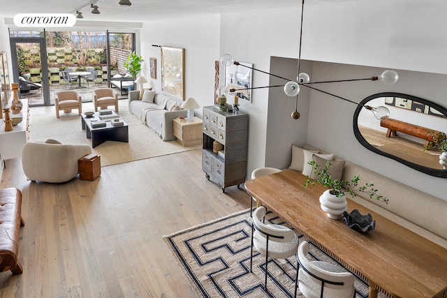 living area featuring hardwood / wood-style flooring