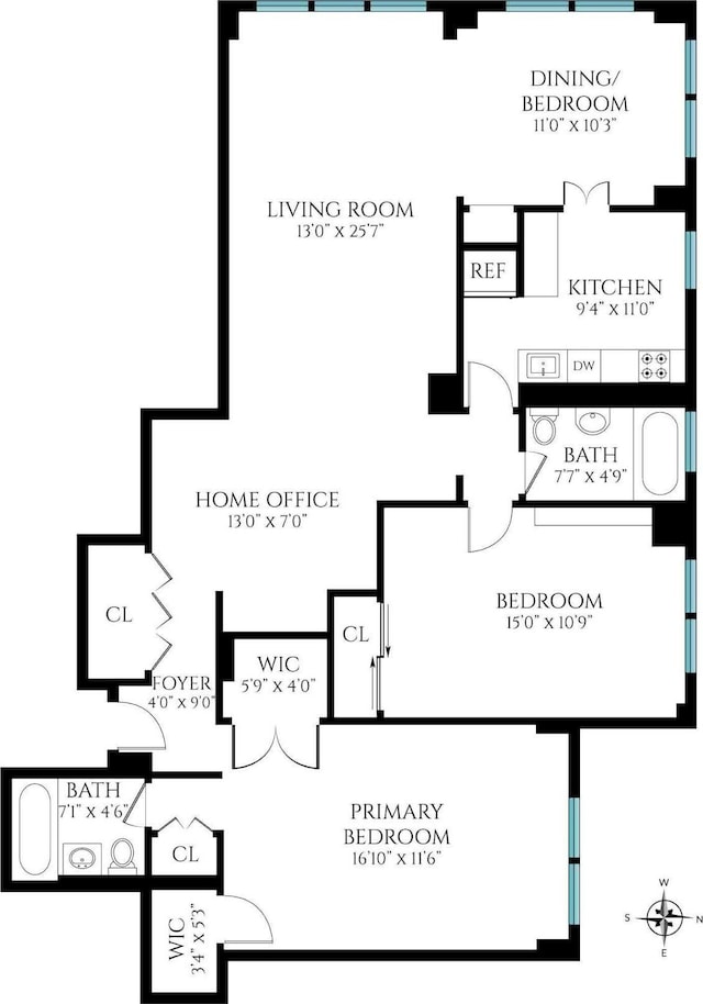 360 W 22nd St Unit 17E, New York City, NY 10011 - home floor plan