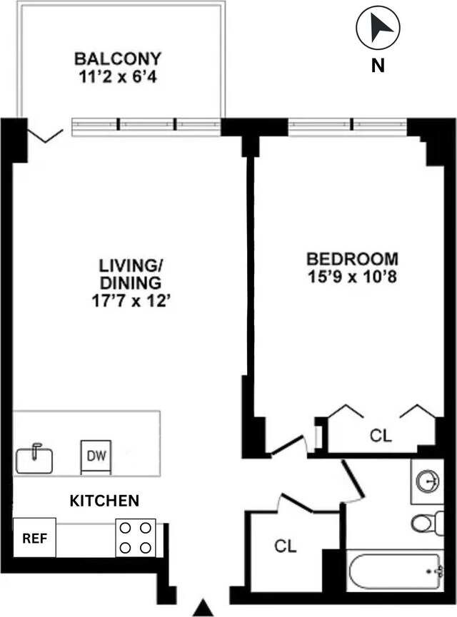 270 W 17th St Unit 14B, New York City, NY 10011 - home floor plan