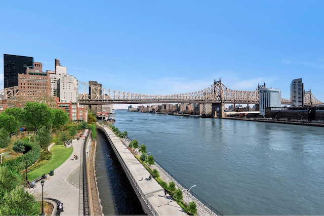 property view of water featuring a view of city