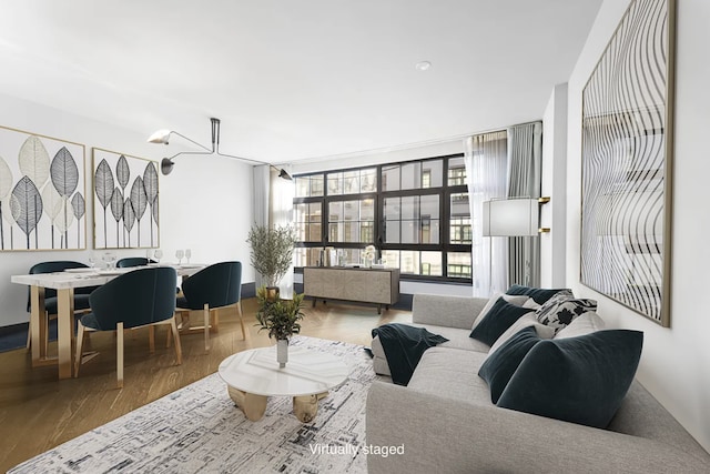 living room featuring wood finished floors