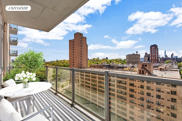 balcony with a view of city