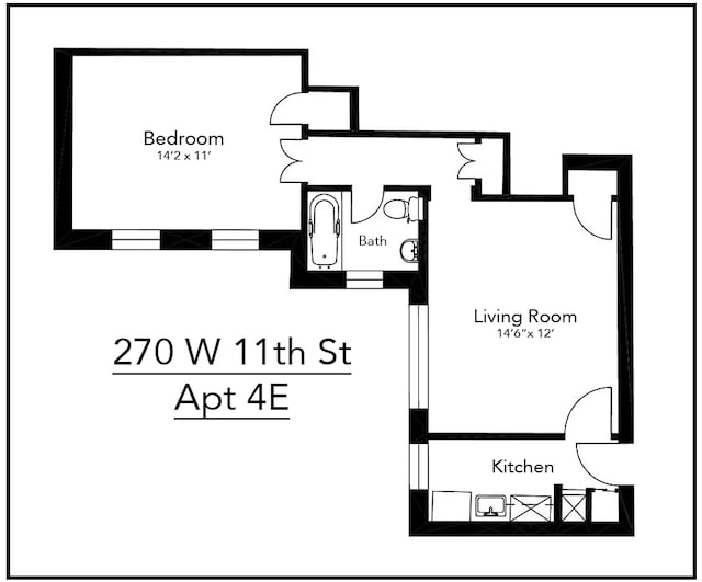 270 W 11th St Unit 4E, New York City, NY 10014 - view of property floor plan