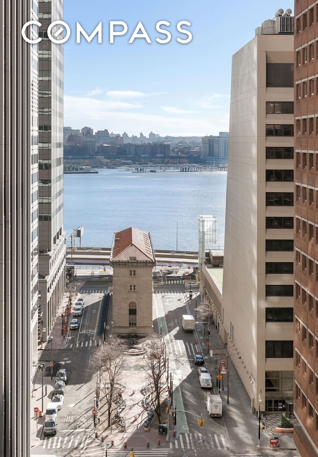 water view with a view of city