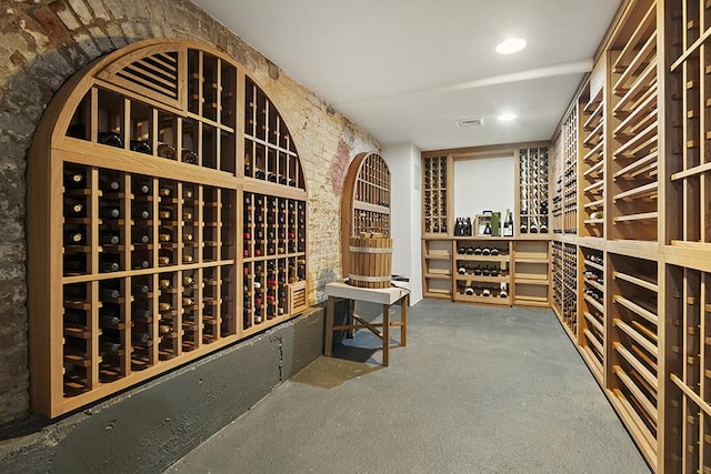 wine room with visible vents