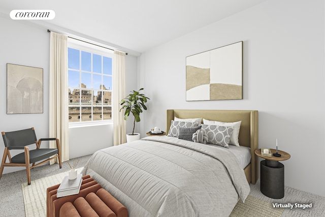 bedroom with carpet floors