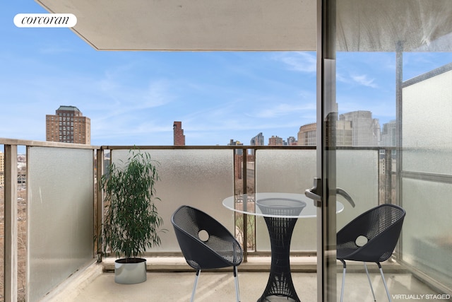 balcony with a view of city