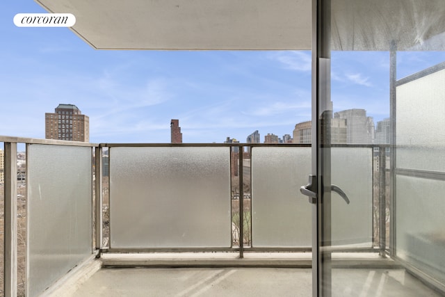 balcony with a city view