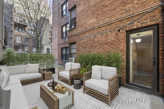 view of patio with an outdoor living space