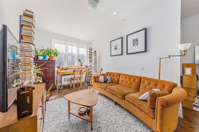 living area with wood finished floors