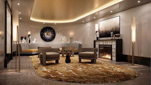 building lobby with recessed lighting