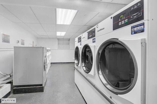 community laundry room featuring independent washer and dryer