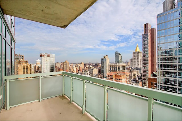 balcony with a city view