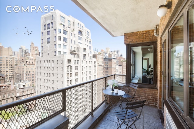 balcony with a city view