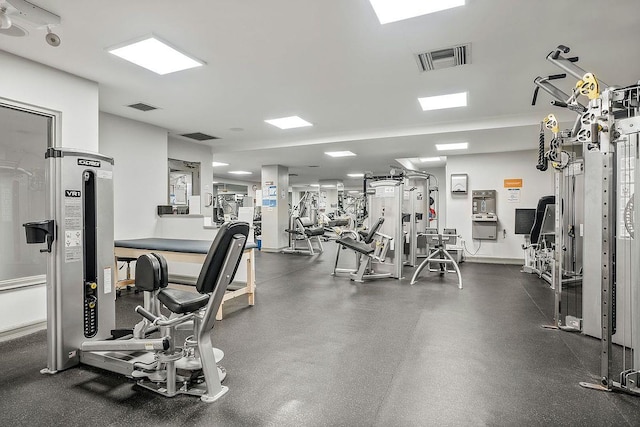 exercise room with visible vents