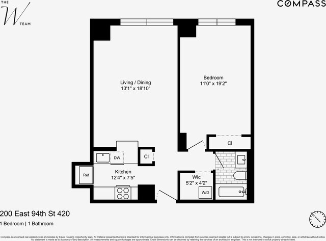 200 E 94th St Unit 420, New York City, NY 10128 - view of room layout