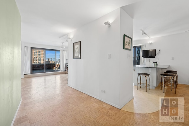 hallway with baseboards