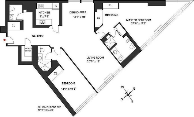 146 W 57th St Unit 34A, New York City, NY 10019 - view of floor plan / room layout