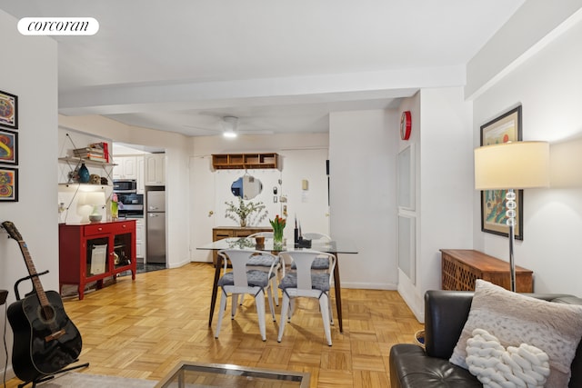 dining space with visible vents