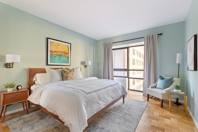 bedroom with baseboards