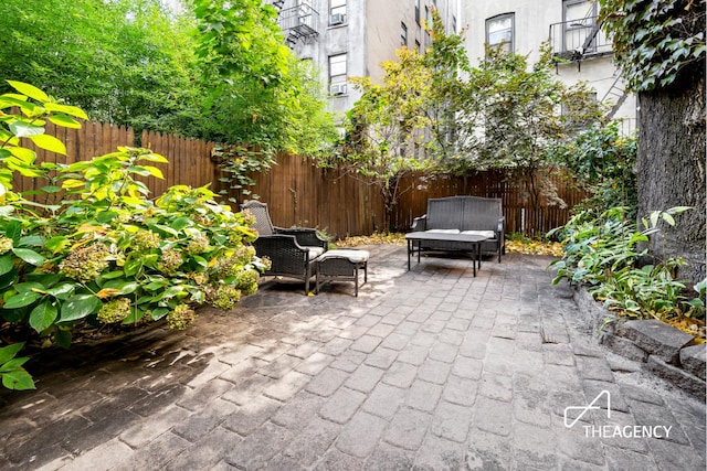 view of patio with a fenced backyard