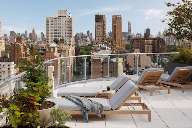 balcony featuring a view of city