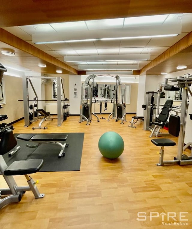 99 John St Unit 1012, New York City, NY 10038 - gym featuring wood finished floors