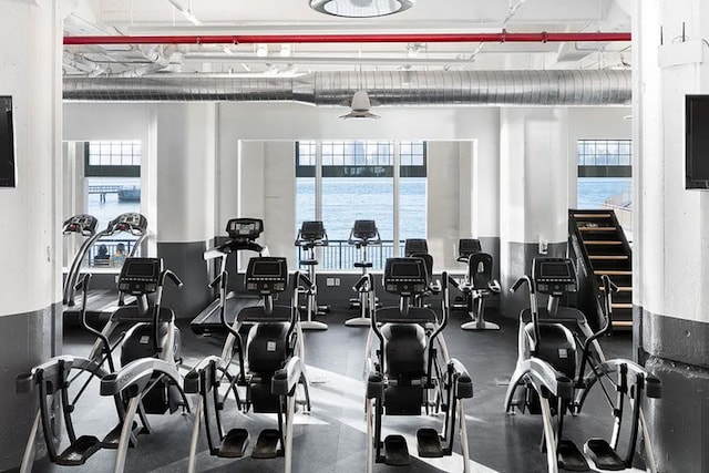 gym featuring plenty of natural light