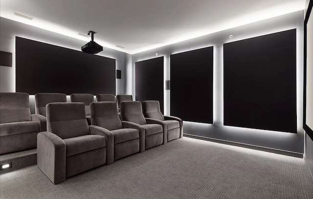 view of carpeted cinema room