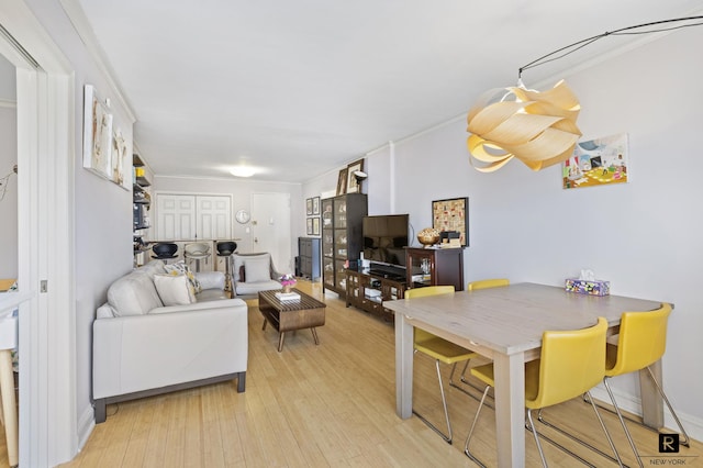 living room with light wood-style floors