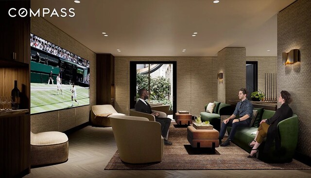 515 W 18th St Unit 403, New York City, NY 10011 - home theater room with recessed lighting
