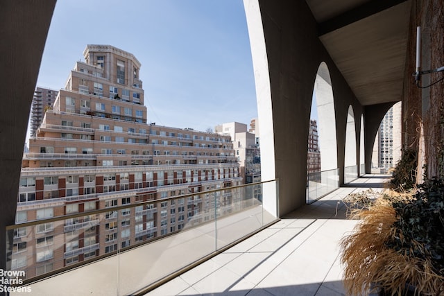 balcony featuring a city view