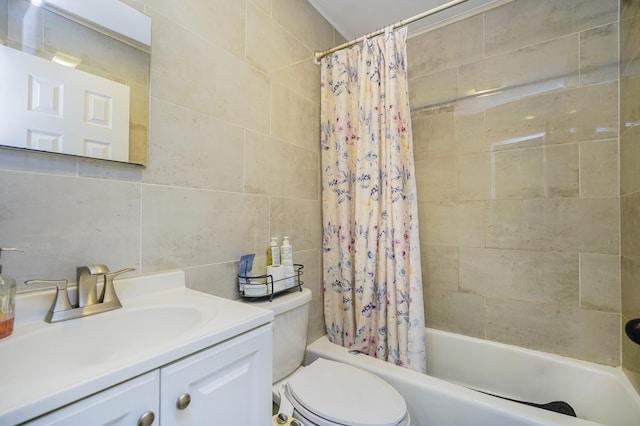 9729 4th Ave Unit 3-C, New York City, NY 11209 - full bath featuring shower / tub combo with curtain, toilet, vanity, and tile walls