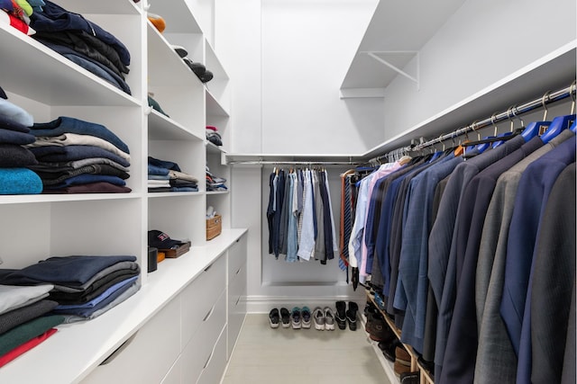 view of walk in closet