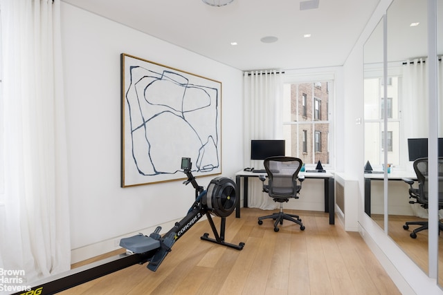 office area featuring wood finished floors