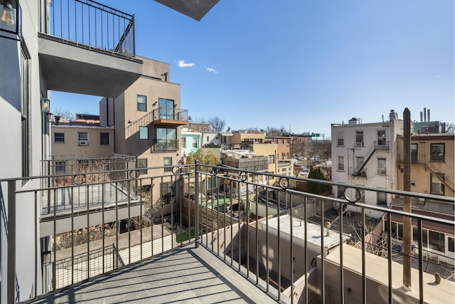 balcony with a view of city