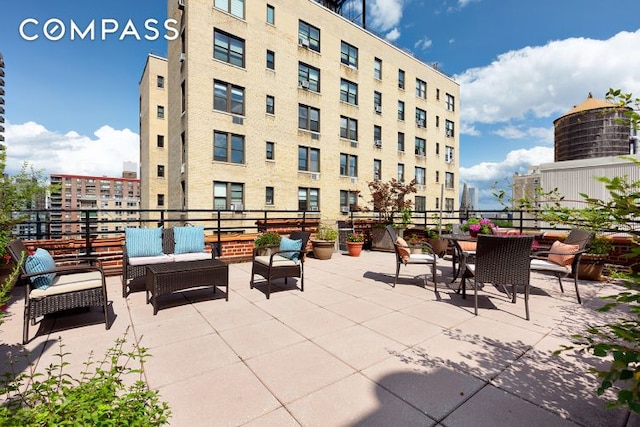 view of patio featuring an outdoor living space