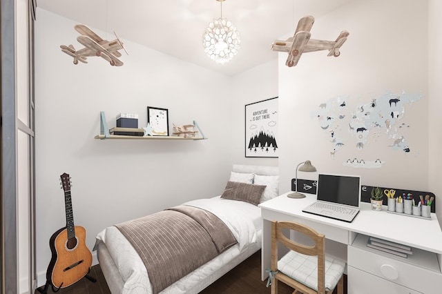 bedroom featuring wood finished floors