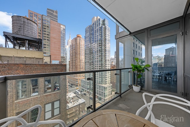 balcony with a city view