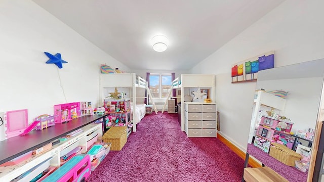 bedroom with vaulted ceiling