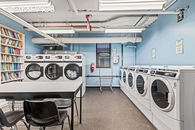 common laundry area with separate washer and dryer