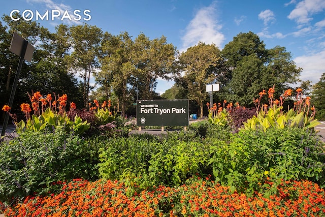 view of community sign