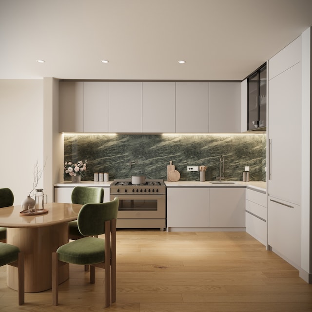 218 Classon Ave Unit Th, New York City, NY 11205 - kitchen with high end stainless steel range oven, modern cabinets, a sink, and recessed lighting